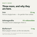 GLP-1 Support — iron, ashwagandha and BioPerine ingredients