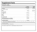 Men's Vitality Supplement Facts Panel