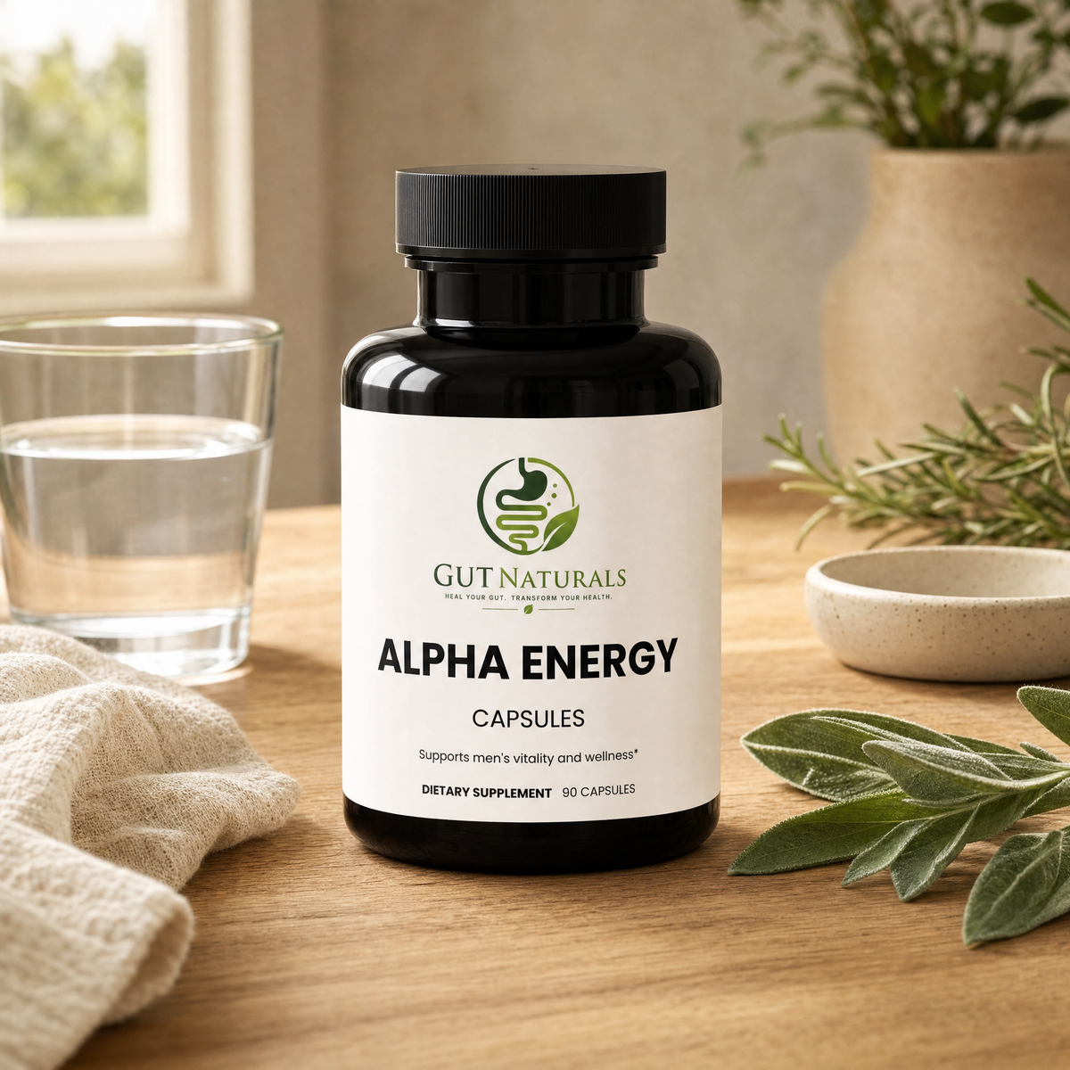 Alpha Energy bottle product shot