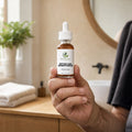 Peptide Hair Growth Serum bottle in hand