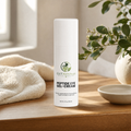 GutNaturals Peptide Eye Gel-Cream on a sunlit oak bathroom counter with linen and greenery