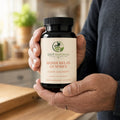 Reishi Relax Gummies bottle in hand